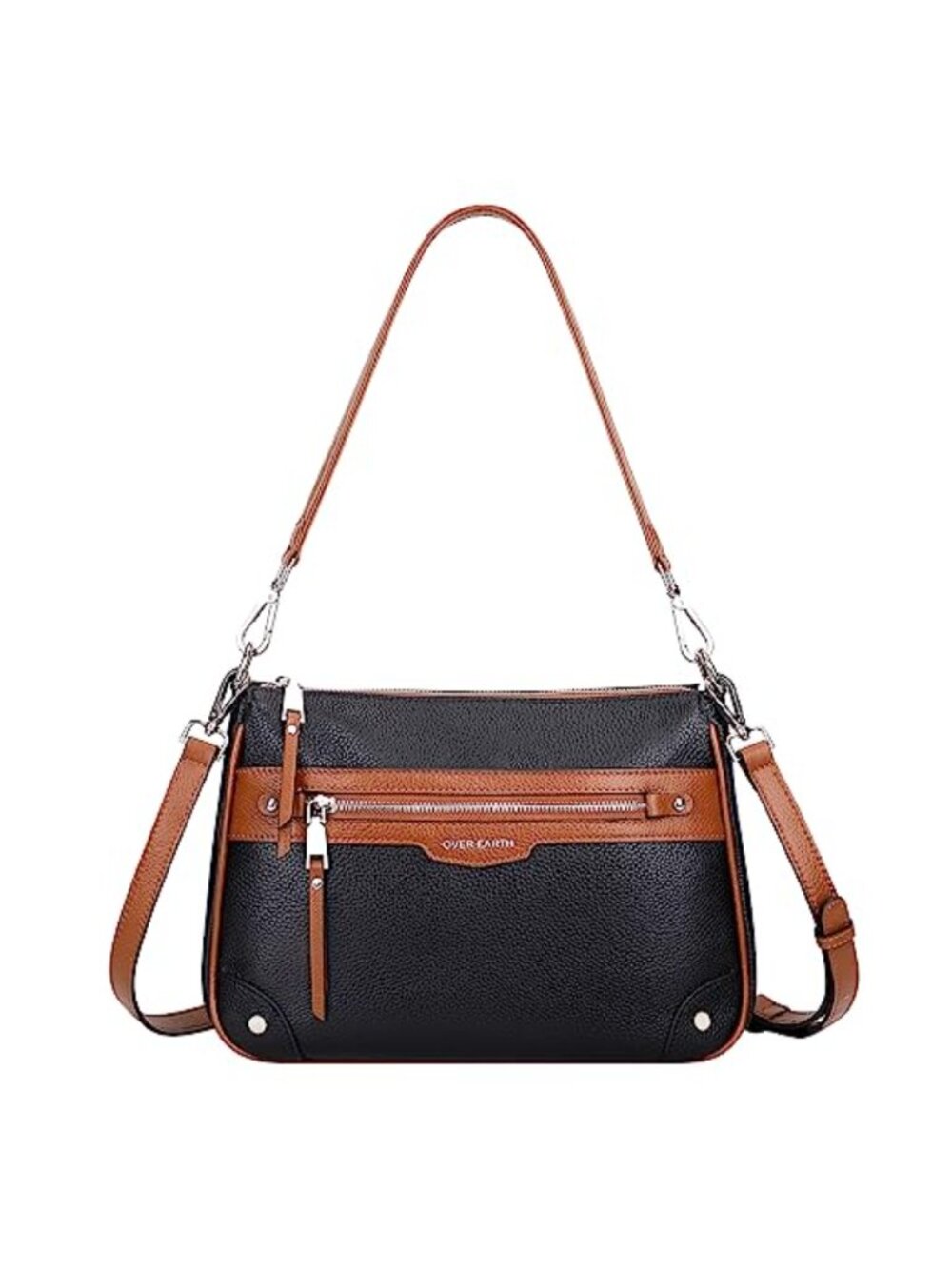 Genuine Leather Crossbody Bag Multi Pocket Shoulder Purse